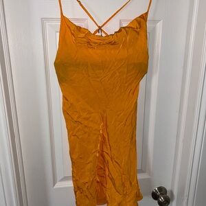 Vibrant Orange Slip Dress